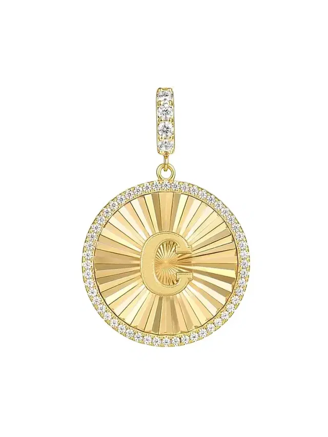 Gabriel & Co Women's Contemporary 14K Yellow Gold & 0.65 TCW Diamond Initial C Medallion Pendant