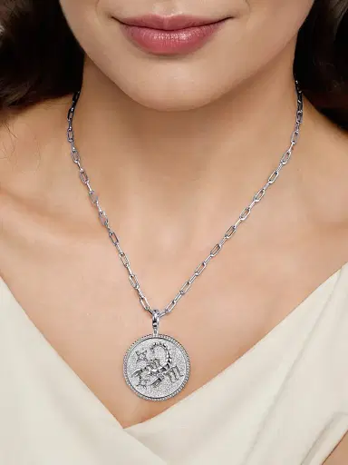 Gabriel & Co Women's Bujukan Sterling Silver & White Sapphire Scorpio Medallion Pendant | Thumbnail 2 Gabriel & Co Women's Bujukan Sterling Silver & White Sapphire Scorpio Medallion Pendant | Thumbnail 2
