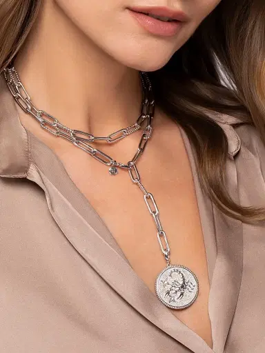 Gabriel & Co Women's Bujukan Sterling Silver & White Sapphire Scorpio Medallion Pendant | Thumbnail 3 Gabriel & Co Women's Bujukan Sterling Silver & White Sapphire Scorpio Medallion Pendant | Thumbnail 3