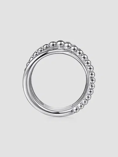 Gabriel & Co Women's Bujukan Sterling Silver & White Sapphire Wide Crisscross Ring | Thumbnail 5