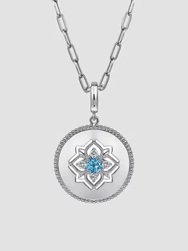 Gabriel & Co Women's Bujukan Sterling Silver, Blue Topaz & White Sapphire Medallion | Thumbnail 4 Gabriel & Co Women's Bujukan Sterling Silver, Blue Topaz & White Sapphire Medallion | Thumbnail 4