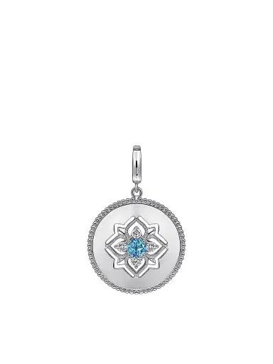 Gabriel & Co Women's Bujukan Sterling Silver, Blue Topaz & White Sapphire Medallion | Thumbnail 1 Gabriel & Co Women's Bujukan Sterling Silver, Blue Topaz & White Sapphire Medallion | Thumbnail 1