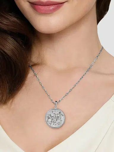 Gabriel & Co Women's Bujukan Sterling Silver & White Sapphire Gemini Medallion | Thumbnail 2