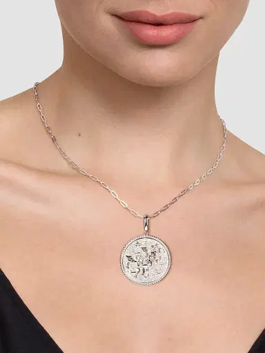 Gabriel & Co Women's Bujukan Sterling Silver & White Sapphire Gemini Medallion | Thumbnail 3
