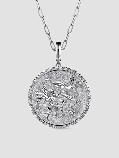 Gabriel & Co Women's Bujukan Sterling Silver & White Sapphire Gemini Medallion | Thumbnail 5