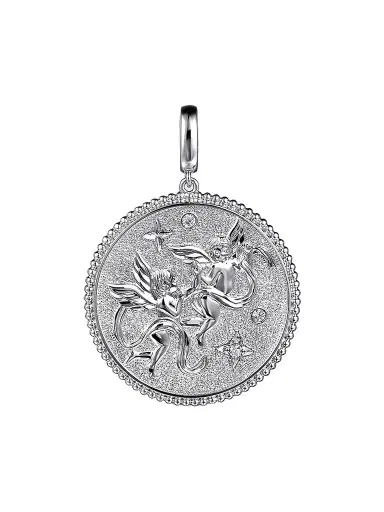 Gabriel & Co Women's Bujukan Sterling Silver & White Sapphire Gemini Medallion | Thumbnail 1