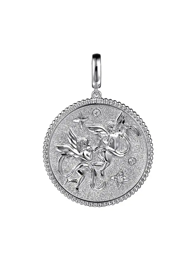 Gabriel & Co Women's Bujukan Sterling Silver & White Sapphire Gemini Medallion