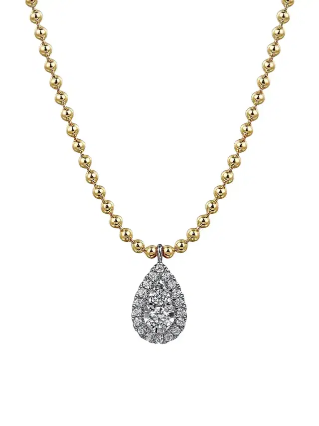 Gabriel & Co Women's Bujukan 14K Gold & 0.25 TCW Diamond Teardrop Pendant Necklace