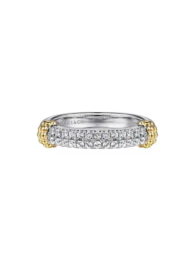 Gabriel & Co Women's Bujukan 14K Yellow Gold, White Sapphire & Sterling Silver Stackable Ring | Thumbnail 1