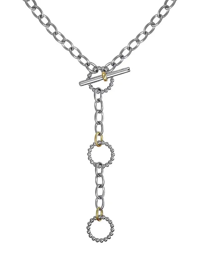 Gabriel & Co Women's Bujukan Sterling Silver & 14K Yellow Gold Link Necklace