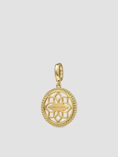 Gabriel & Co Women's Bujukan Compass Medallion 14K Yellow Gold, Sapphire, Mother-Of-Pearl & 0.07 TCW Diamond Pendant | Thumbnail 3