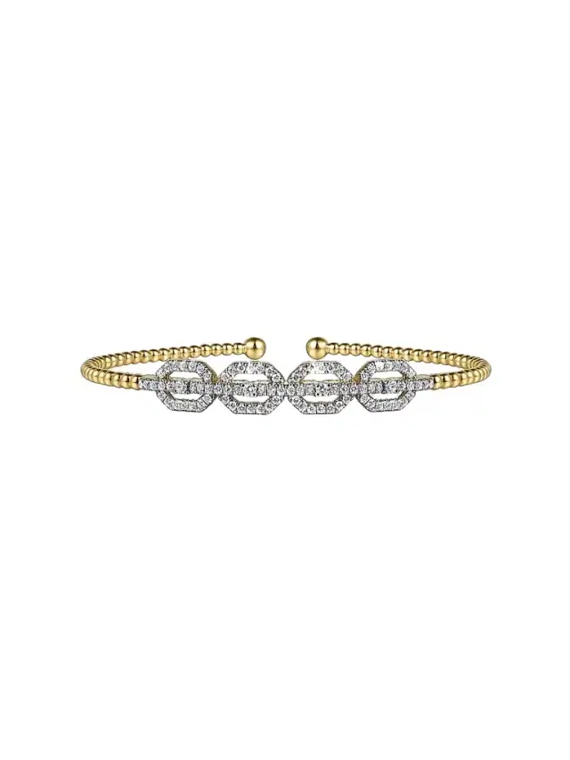 Gabriel & Co Women's Bujukan 14K Yellow Gold & 0.60 TCW Link Cuff Bracelet