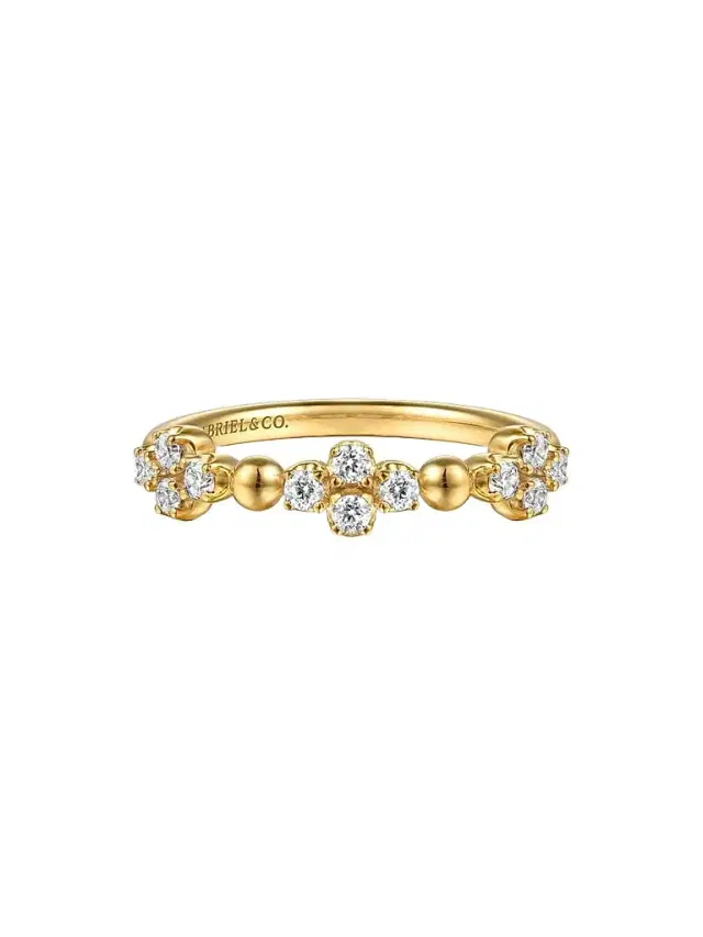 Gabriel & Co Women's Bujukan 14K Yellow Gold & 0.25 TCW Diamond Band Ring