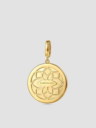 Gabriel & Co Women's Contemporary 14K Yellow Gold & 0.65 TCW Diamond Initial M Medallion Pendant | Thumbnail 3