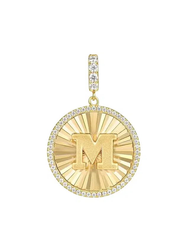 Gabriel & Co Women's Contemporary 14K Yellow Gold & 0.65 TCW Diamond Initial M Medallion Pendant