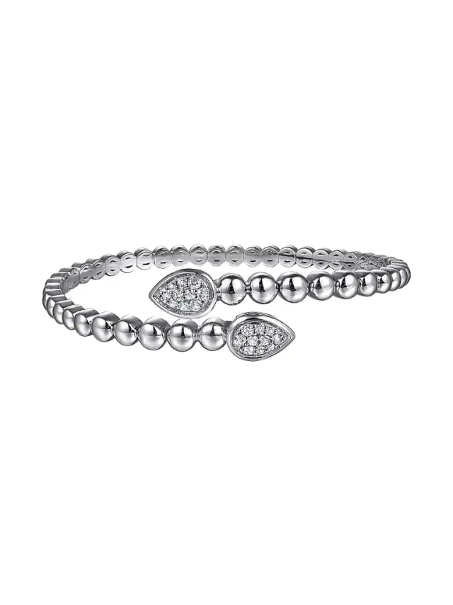 Gabriel & Co Women's Bujukan Sterling Silver & White Sapphire Bypass Bangle