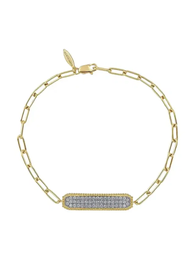 Gabriel & Co Women's Bujukan 14K Yellow Gold 0.6 TCW Diamond Bar Chain Bracelet