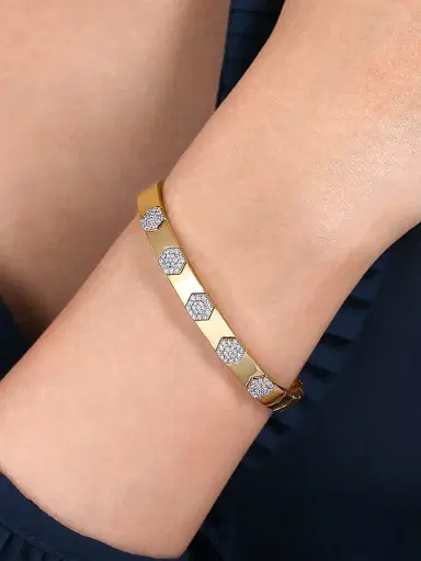 Gabriel & Co Women's Contemporary Two-Tone 14K Gold & 0.51 TCW Diamond Cuff | Thumbnail 2