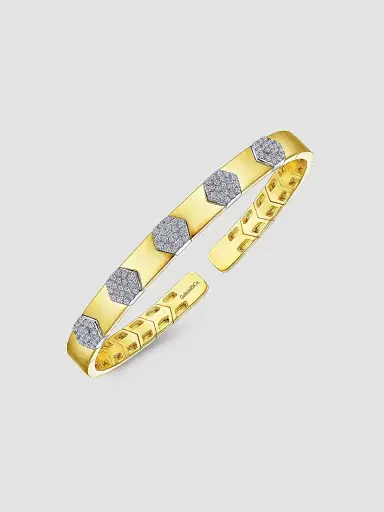 Gabriel & Co Women's Contemporary Two-Tone 14K Gold & 0.51 TCW Diamond Cuff | Thumbnail 3