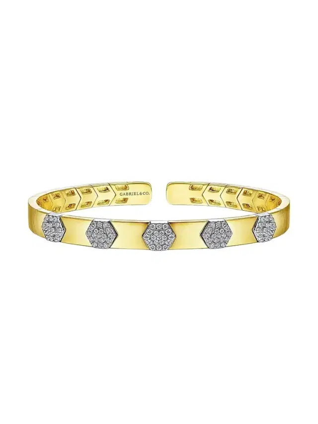 Gabriel & Co Women's Contemporary Two-Tone 14K Gold & 0.51 TCW Diamond Cuff