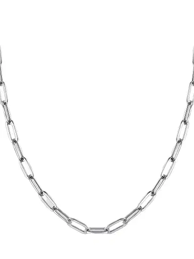 Gabriel & Co Women's Contemporary Sterling Silver Paper-Clip Necklace | Thumbnail 1