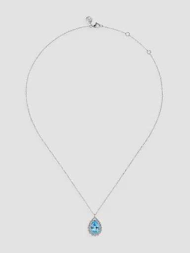 Gabriel & Co Women's Bujukan Sterling Silver & Swiss Blue Topaz Pendant Necklace | Thumbnail 3 Gabriel & Co Women's Bujukan Sterling Silver & Swiss Blue Topaz Pendant Necklace | Thumbnail 3