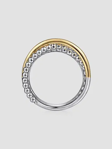 Gabriel & Co Women's Bujukan 14K White & Yellow Gold Crisscross Band Ring | Thumbnail 5 Gabriel & Co Women's Bujukan 14K White & Yellow Gold Crisscross Band Ring | Thumbnail 5