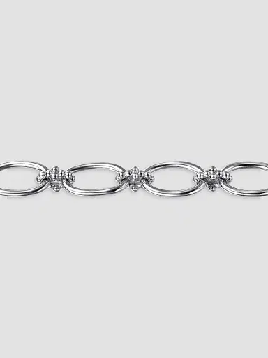 Gabriel & Co Women's Bujukan Sterling Silver Oval-Link Chain Bracelet | Thumbnail 3