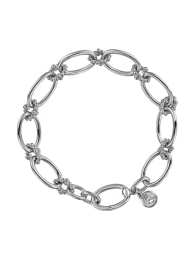 Gabriel & Co Women's Bujukan Sterling Silver Oval-Link Chain Bracelet | Thumbnail 1
