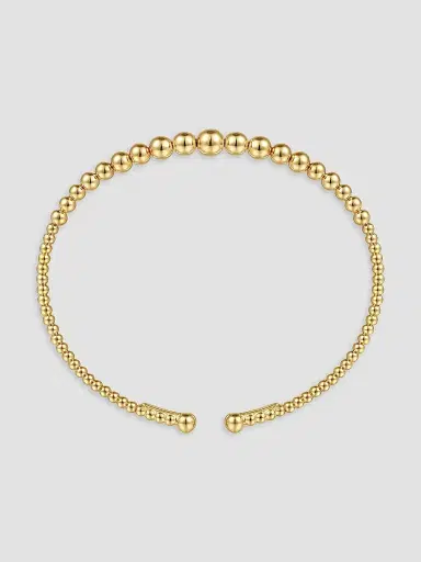 Gabriel & Co Women's Bujukan 14K Yellow Gold Beaded Open Bangle | Thumbnail 4