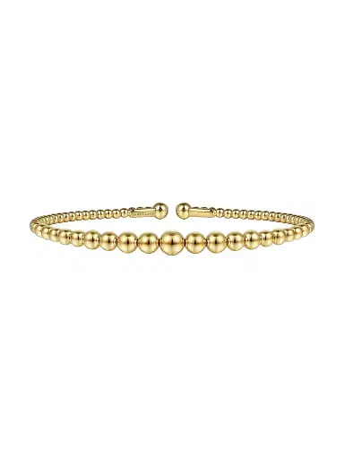 Gabriel & Co Women's Bujukan 14K Yellow Gold Beaded Open Bangle | Thumbnail 1