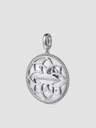 Gabriel & Co Women's Bujukan Sterling Silver & White Sapphire Aries Medallion Pendant | Thumbnail 4 Gabriel & Co Women's Bujukan Sterling Silver & White Sapphire Aries Medallion Pendant | Thumbnail 4
