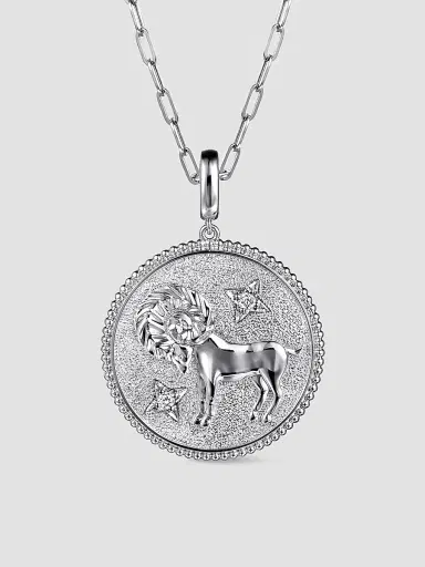 Gabriel & Co Women's Bujukan Sterling Silver & White Sapphire Aries Medallion Pendant | Thumbnail 5 Gabriel & Co Women's Bujukan Sterling Silver & White Sapphire Aries Medallion Pendant | Thumbnail 5