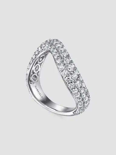 Gabriel & Co Women's Contemporary Wave 14K White Gold & 1.40 TCW Diamond Stackable Ring | Thumbnail 2 Gabriel & Co Women's Contemporary Wave 14K White Gold & 1.40 TCW Diamond Stackable Ring | Thumbnail 2