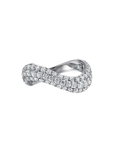 Gabriel & Co Women's Contemporary Wave 14K White Gold & 1.40 TCW Diamond Stackable Ring | Thumbnail 1 Gabriel & Co Women's Contemporary Wave 14K White Gold & 1.40 TCW Diamond Stackable Ring | Thumbnail 1