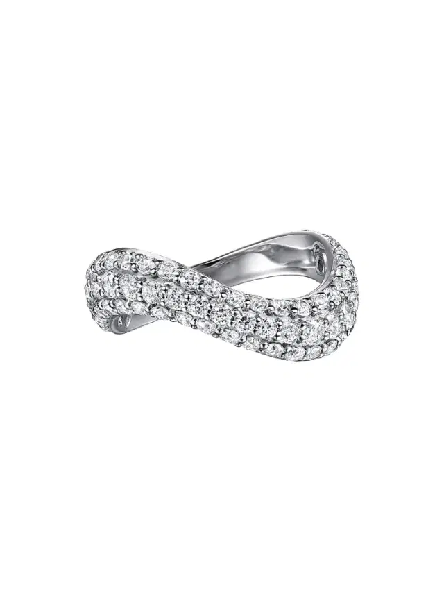Gabriel & Co Women's Contemporary Wave 14K White Gold & 1.40 TCW Diamond Stackable Ring