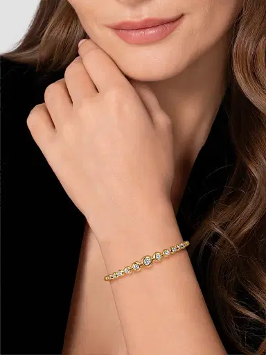 Gabriel & Co Women's Bujukan 14K Yellow Gold & 1.50 TCW Diamond Beaded Cuff | Thumbnail 2