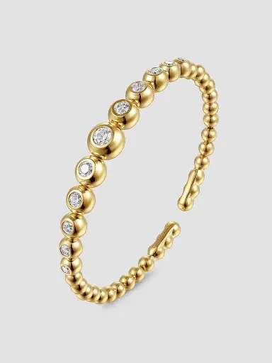Gabriel & Co Women's Bujukan 14K Yellow Gold & 1.50 TCW Diamond Beaded Cuff | Thumbnail 3
