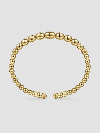 Gabriel & Co Women's Bujukan 14K Yellow Gold & 1.50 TCW Diamond Beaded Cuff | Thumbnail 4