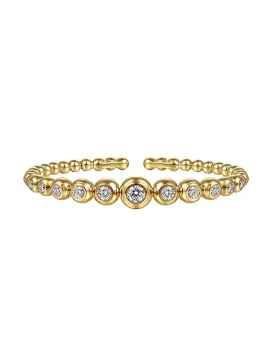 Gabriel & Co Women's Bujukan 14K Yellow Gold & 1.50 TCW Diamond Beaded Cuff | Thumbnail 1
