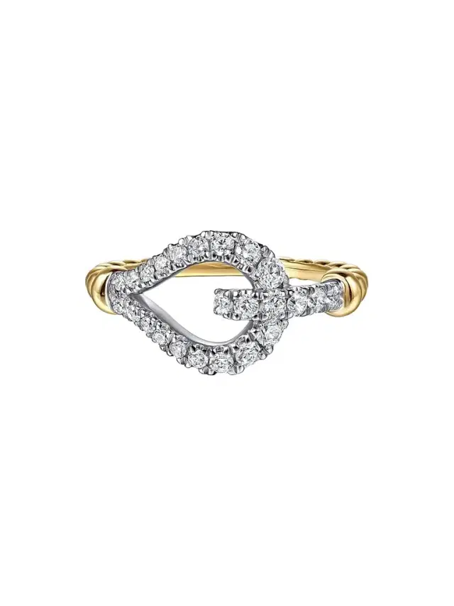 Gabriel & Co Women's Strides 14K Yellow Gold & 0.50 TCW Diamond Stirrup Ring