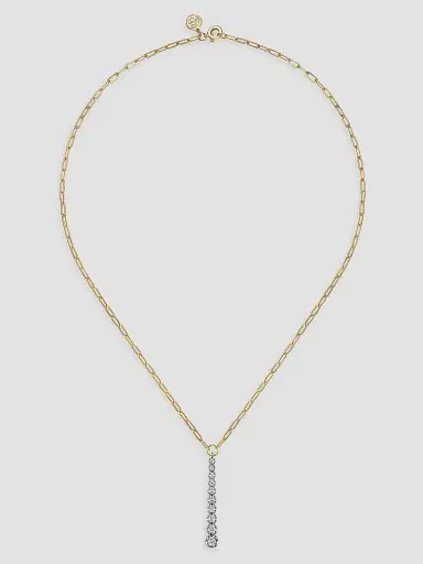 Gabriel & Co Women's Contemporary 14K White & Yellow Gold & 0.50 TCW Diamond Paperclip Chain Necklace | Thumbnail 4