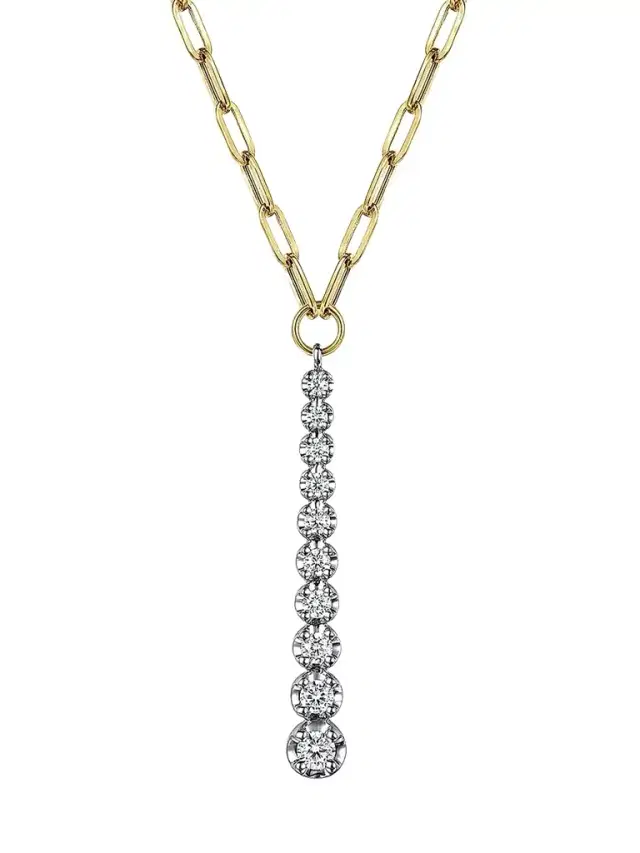 Gabriel & Co Women's Contemporary 14K White & Yellow Gold & 0.50 TCW Diamond Paperclip Chain Necklace