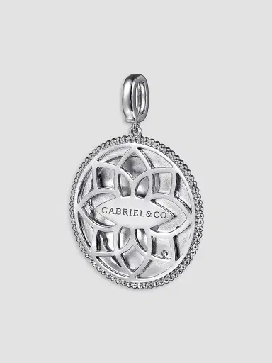 Gabriel & Co Women's Bujukan Leo Medallion Sterling Silver & White Sapphire Pendant | Thumbnail 4 Gabriel & Co Women's Bujukan Leo Medallion Sterling Silver & White Sapphire Pendant | Thumbnail 4