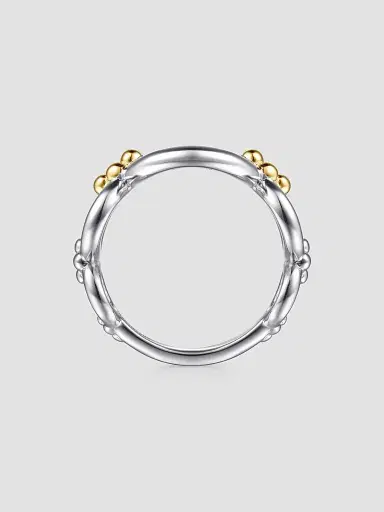 Gabriel & Co Women's Bujukan Sterling Silver & 14K Yellow Gold Chain Ring | Thumbnail 4