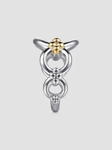 Gabriel & Co Women's Bujukan Sterling Silver & 14K Yellow Gold Chain Ring | Thumbnail 5