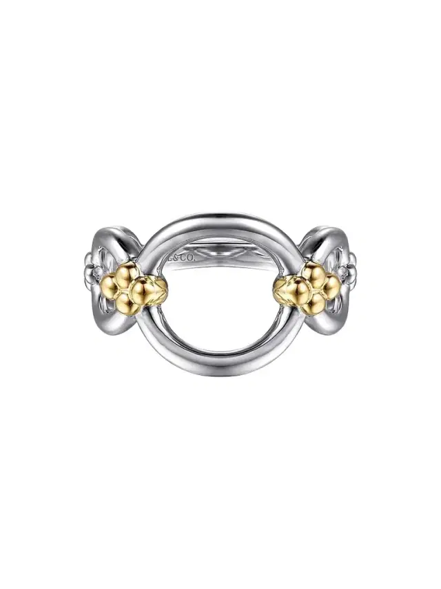 Gabriel & Co Women's Bujukan Sterling Silver & 14K Yellow Gold Chain Ring