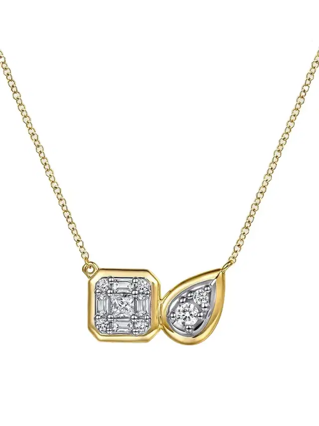 Women's Contemporary Two-Tone 14K Gold & 0.40 TCW Diamond Pendant Necklace Women's Contemporary Two-Tone 14K Gold & 0.40 TCW Diamond Pendant Necklace