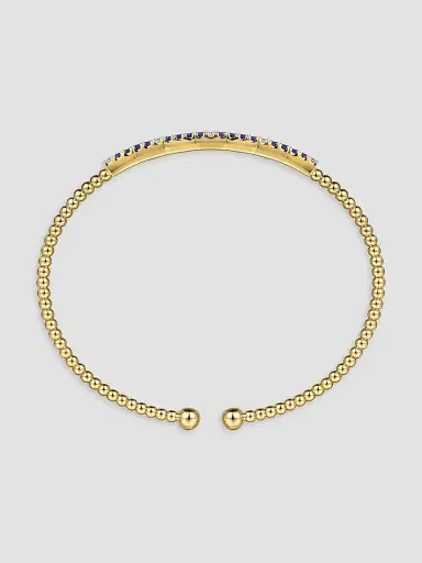 Gabriel & Co Women's Bujukan 14K Yellow Gold, Blue Sapphire & 0.09 TCW Diamond Cuff | Thumbnail 4 Gabriel & Co Women's Bujukan 14K Yellow Gold, Blue Sapphire & 0.09 TCW Diamond Cuff | Thumbnail 4