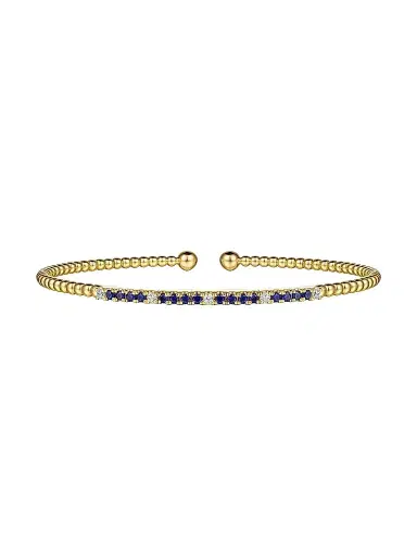 Gabriel & Co Women's Bujukan 14K Yellow Gold, Blue Sapphire & 0.09 TCW Diamond Cuff | Thumbnail 1 Gabriel & Co Women's Bujukan 14K Yellow Gold, Blue Sapphire & 0.09 TCW Diamond Cuff | Thumbnail 1